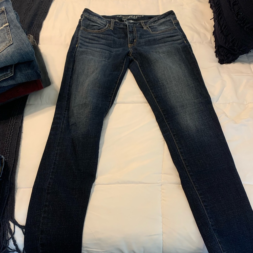 Dark blue, American Eagle size 6 skinny Jeggings.